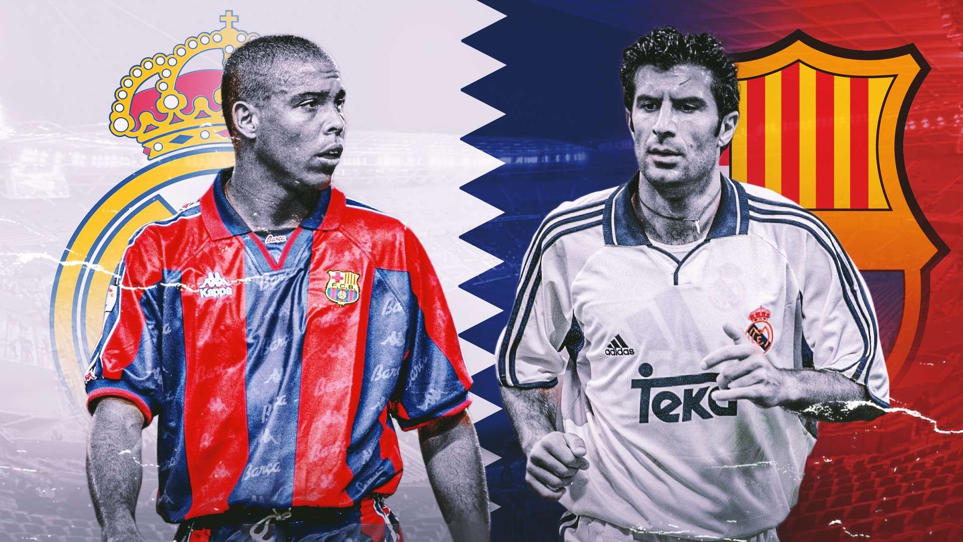 Historical El Clásico match between Real Madrid and Barcelona